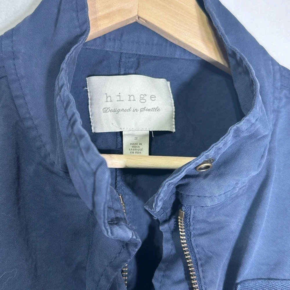 Hinge Navy Blue Cotton Utility Field Jacket Military Style Small HL320822MI‎